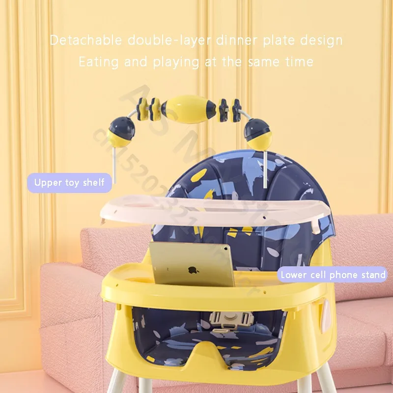 كرسي طعام للأطفال/كرسي طعام قابل للطي متعدد الوظائف للأطفال/طاولة أطفال محمولة/مع عجلة عالمية قابلة للفرامل #3