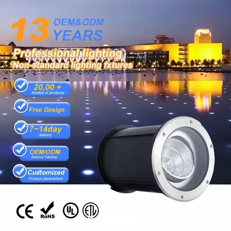 Most Popular RGB Warm White LED Landscape Outdoor Inground Light IP67 Waterproof Recessed Underground Lamp Remote for AC 110V