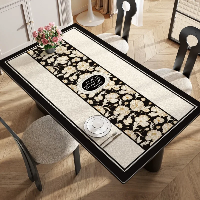 American Decorate Table Mat Wash-free Waterproof Oil-proof Anti-scalding PVC Leather Light Luxury Soft Mat Coffee Table Desk Mat