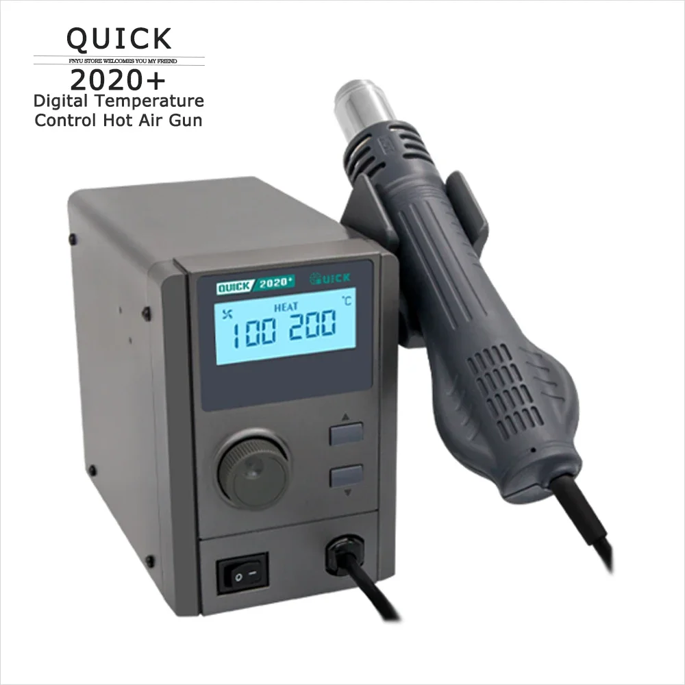 QUICK 2020D+ 2020+ Hot Air Rework Station Soldering Station Intelligent Digital Display 750W for PCB Chip Repair Hot Air Gun