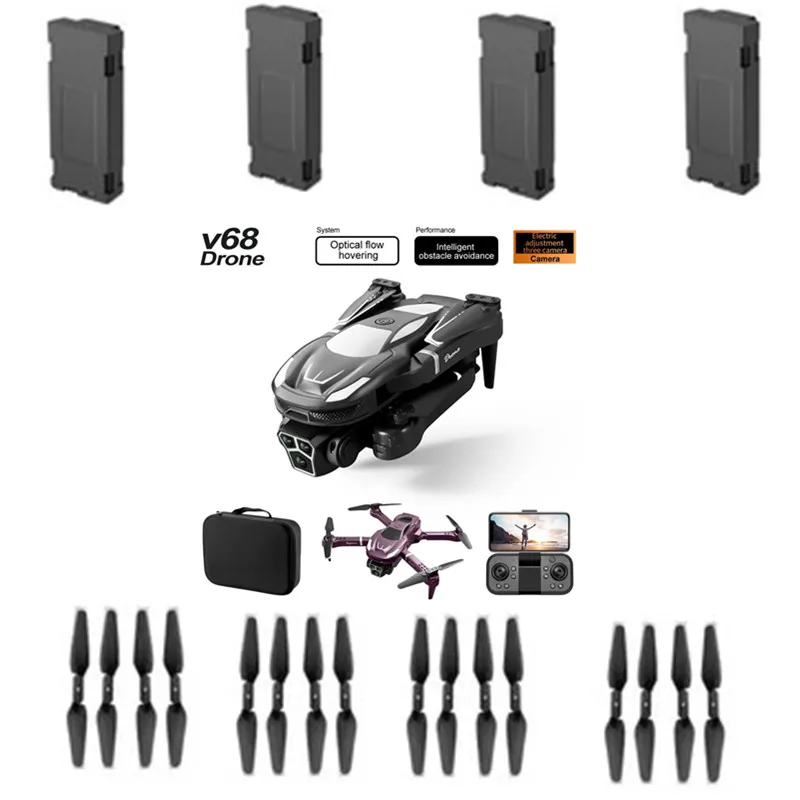 V68 Remote Control RC Drone Quadcopter Spare Parts 3.7V 1800Mah Battery/propeller/USB V68 MAX RC Drone Battery V68 Dron Battery
