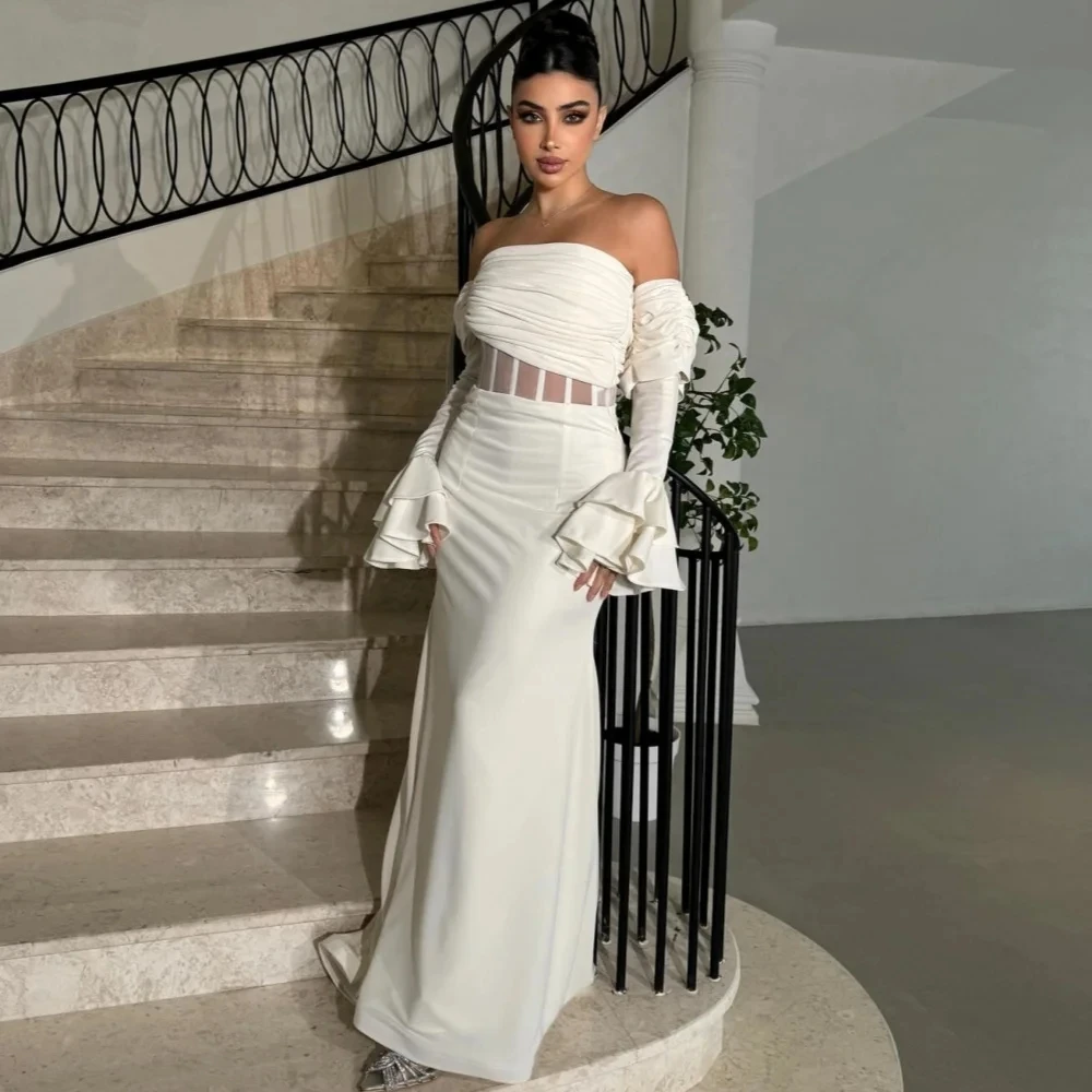 

Formal Strapless Long Bespoke Occasion Gown Evening Dresses Prom Pastrol Unisex Jersey Retro Dubai Saudi Arabic Customized