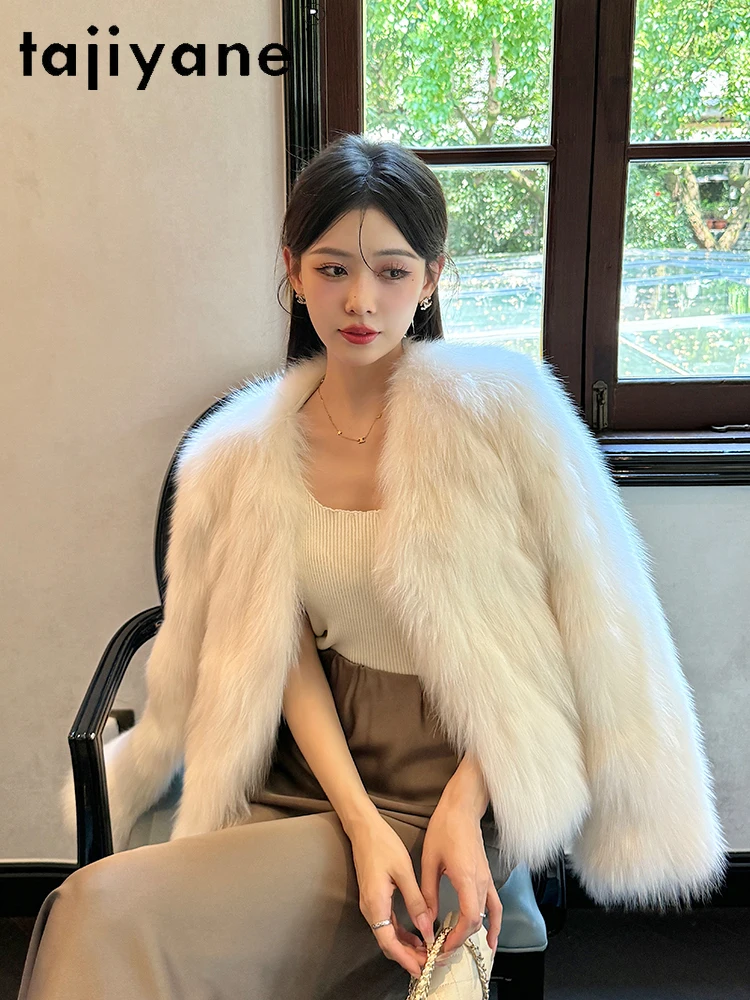เสื้อโค้ทขนสุนัขจิ้งจอกแท้ทั้งตัว แบรนด์ TAJIYANE สำหรับผู้หญิง น้ำหนักเบา อุ่นสบาย คุณภาพสูง สำหรับฤดูหนาวปี 2025