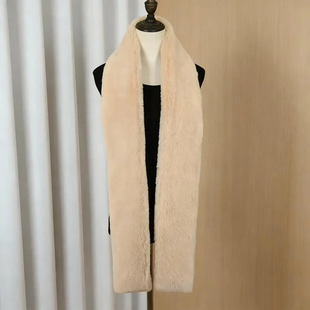 

Шарф из искусственного кроличьего меха, однотонный, универсальный дизайн, утолщенный теплый шарф, модные аксессуары для холодной погоды, теплый галстук