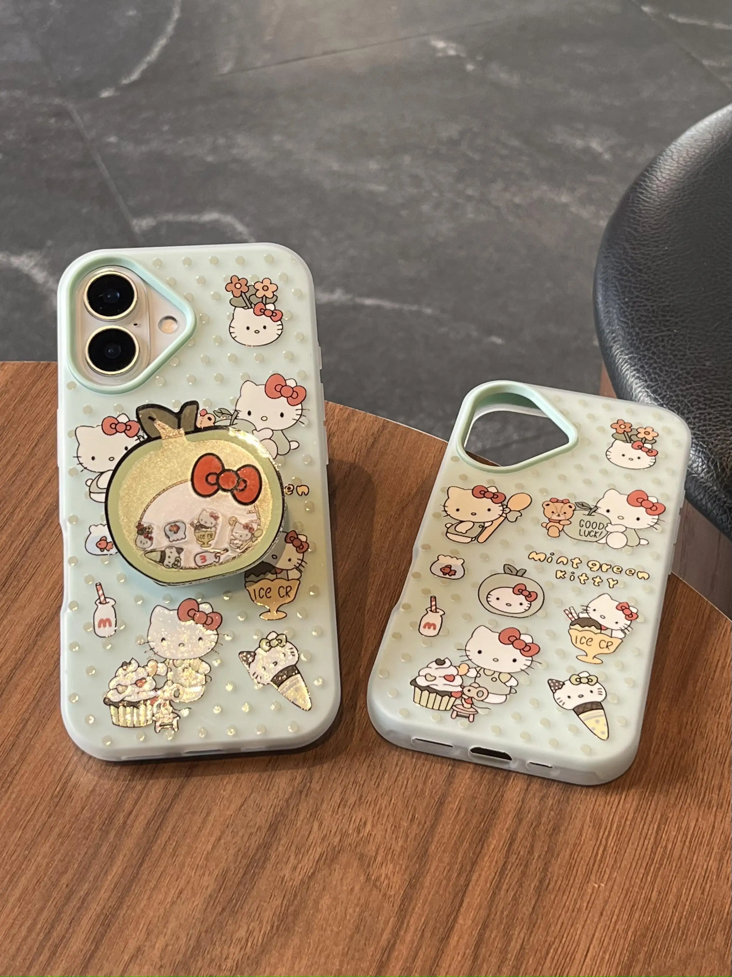 

Full Screen Personalization Shell Bracket Clean Simple Style Sanrio Cute Hello Kitty For iPhone16 13 14 15 Pro Max AntiDrop Case