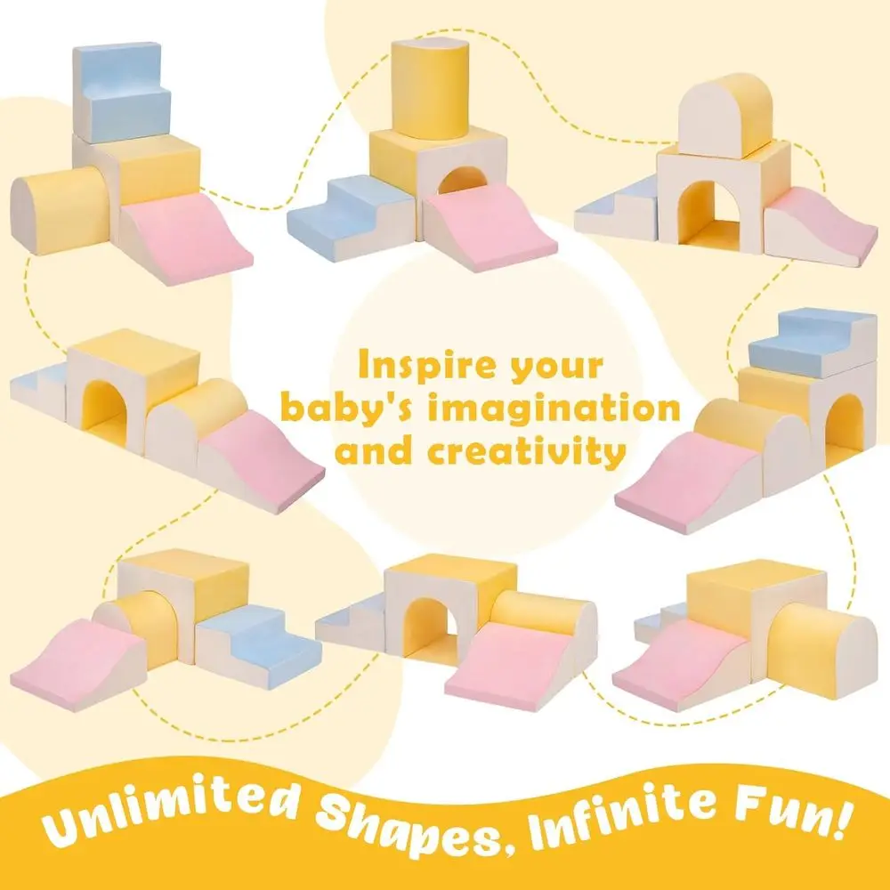 Indoor 4-Piece Soft Foam Climbing Blocks for 1-Year-Old Toddlers - Play Set for Crawling and Climbing Activities