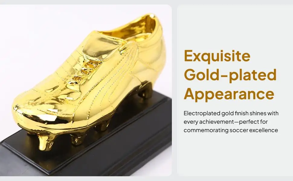 

Gold Boot Soccer Trophy Football Match Trophy Collectible Statue Soccer Trophy Resin Trophy for Living Room Furniture Cabinet