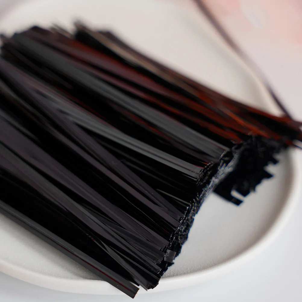 800Pcs Black Twisting Ties Reusable Food Bag Seal Ties for Bread Biscuit Candy Lollipop Party Treats 10Cm Binding Wire