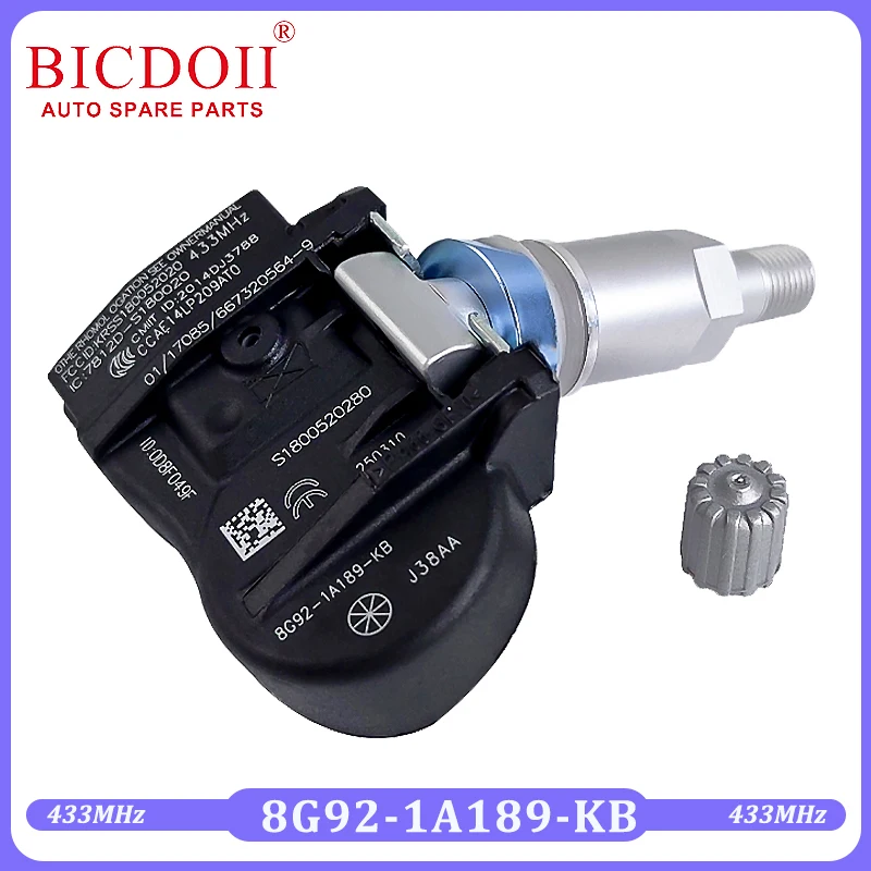 8G92-1A189-KB نظام مراقبة ضغط الإطارات لفورد جالاكسي (WA6) 1.6 1.8 2.0 S-MAX (CJ/WA6) 433MHz TPMS الاستشعار 8G921A189KB