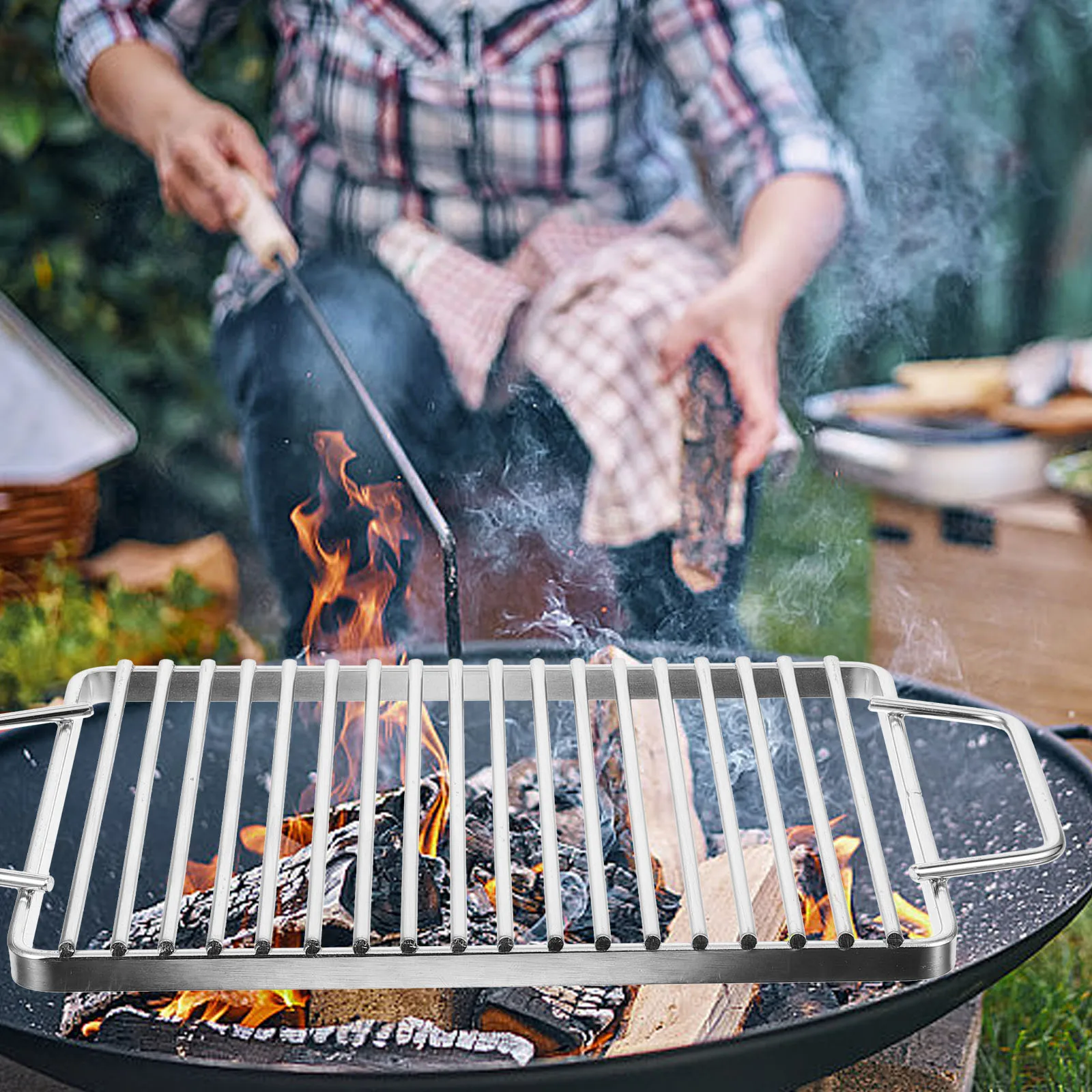 

Stainless Steel BBQ Mesh Grill Grates Cooking Rack Outdoor Barbecue Net for Steak Fish Vegetables Kebabs Pizza Burgers