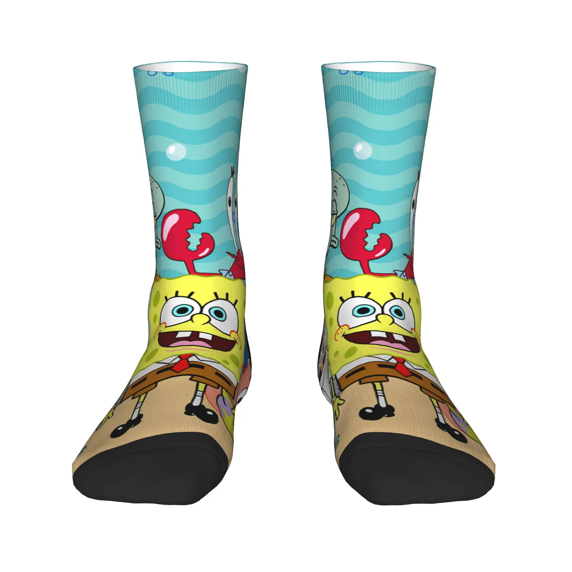 S-Spongebobs Socks  Elegant Stockings Winter Anti Bacterial Couple Socks Medium Soft Graphic Running Socks