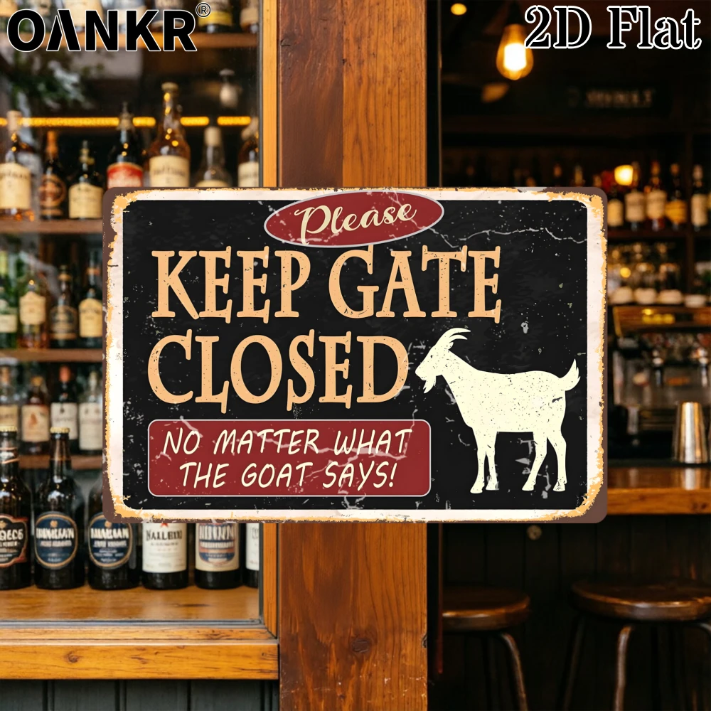 Retro Humorous Quote Poster Metal Tin Sign, Funny Farm Goat Reminder Wall Decor, Rustic Iron Plaque for Yard Garden Farm House
