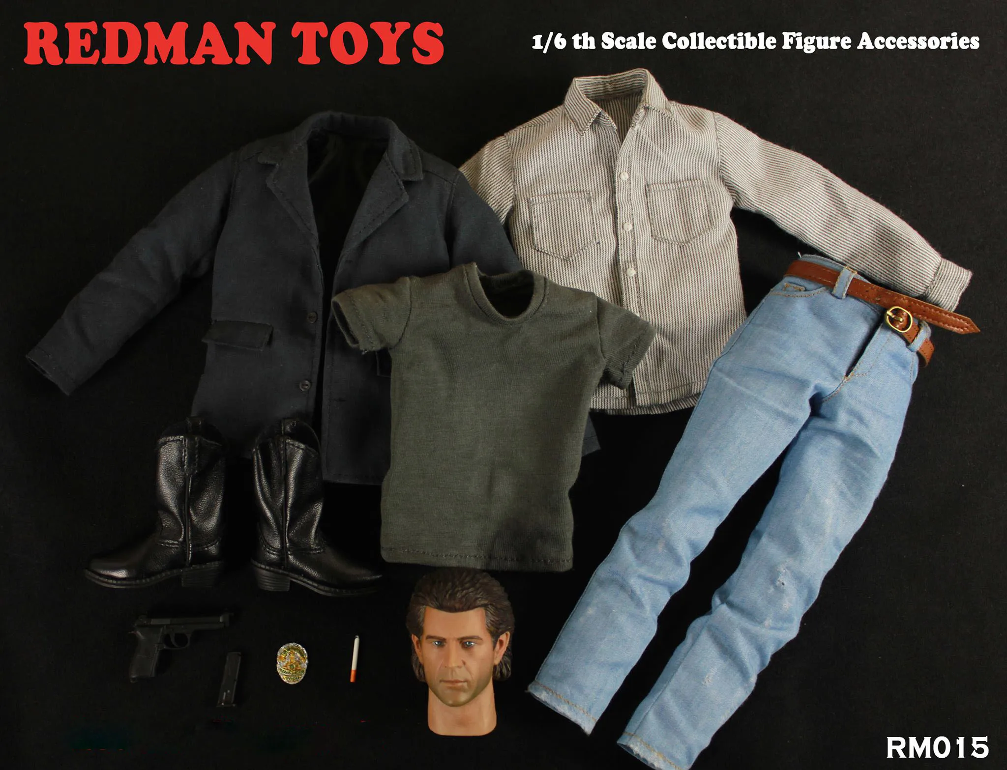 REDMAN TOYS RM015 1/6 Male Soldier Mel Gibson Head Carving And Clothes Set Model Fit 12\'\' Action Figure Body In Stock