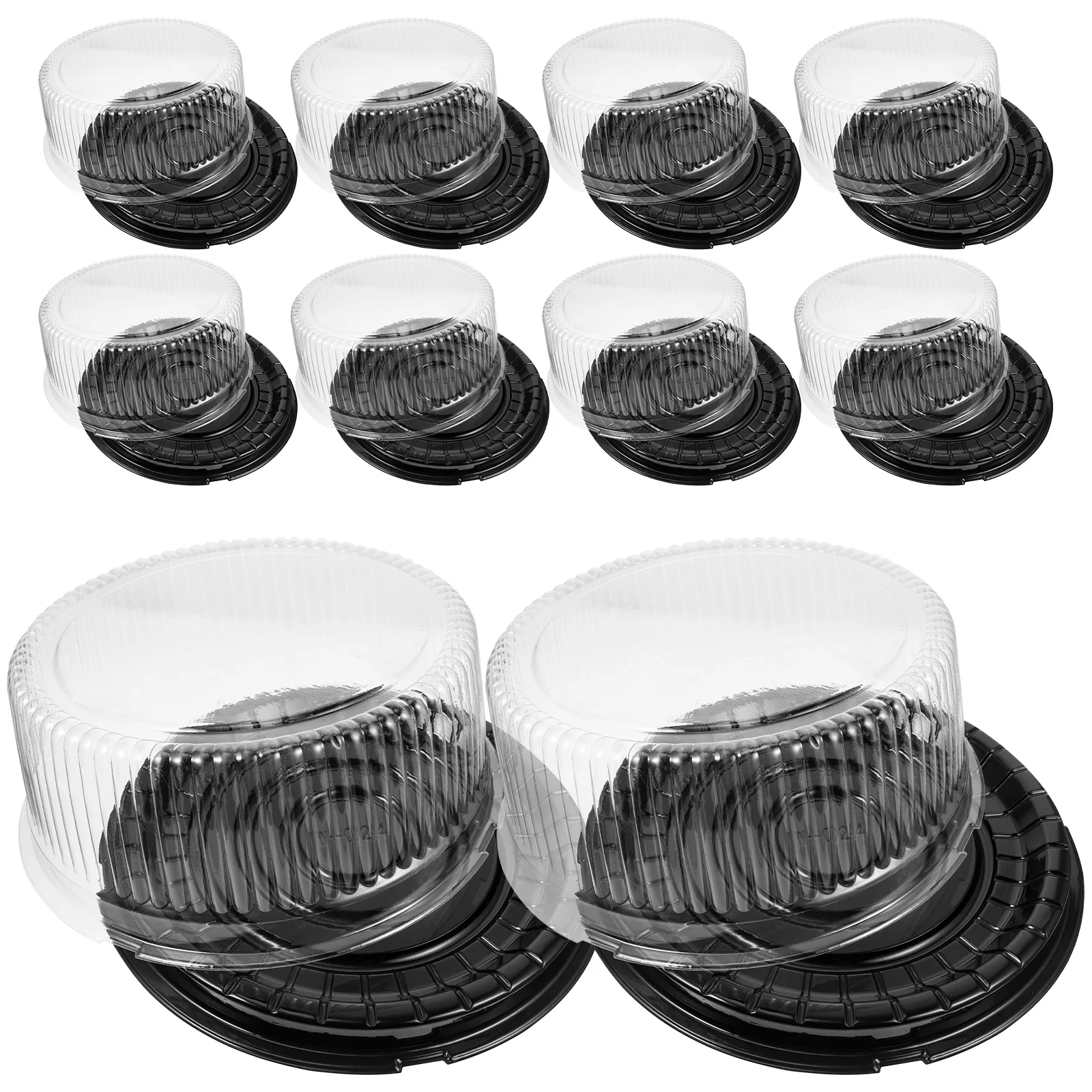 10Pcs Disposable Cake Container Clear Plastic Food Container Carriers Packaging Box with Lids Cupcake Muffin Dome Holder Cases