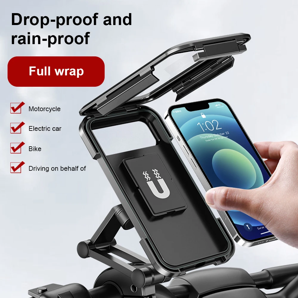 Waterproof Motorcycle Bike Mobile Phone Holder Support Universal Bicycle GPS 360° Swivel Adjustable Motorcycle Cellphone Holder