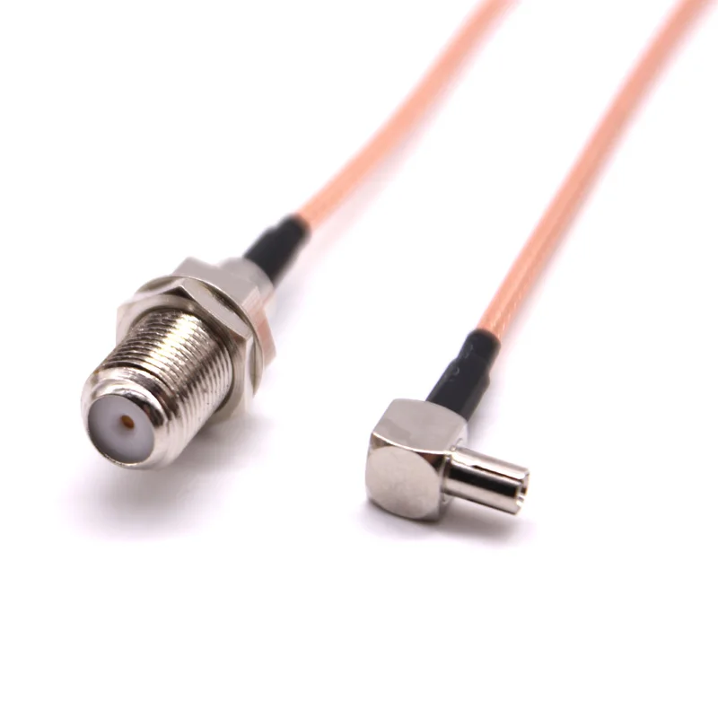 150 Pieces F Female Jack to TS9 Male Rightangle Plug pigtail Cable Extension Cable 15CM