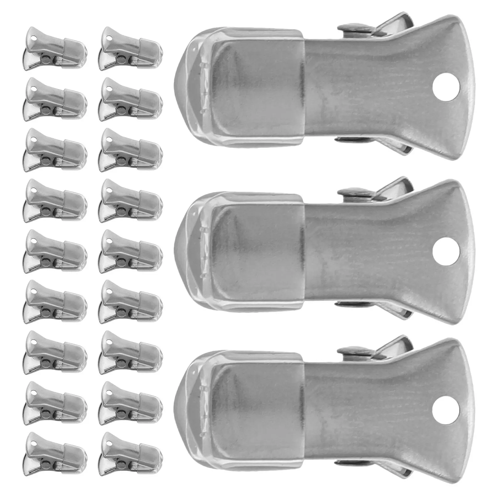 30Pcs Mini Metal Alligator Clip Holder Non Slip Flat Mouth Clamp School Supplies Clip Office Badge Holder Craft Crafting Name