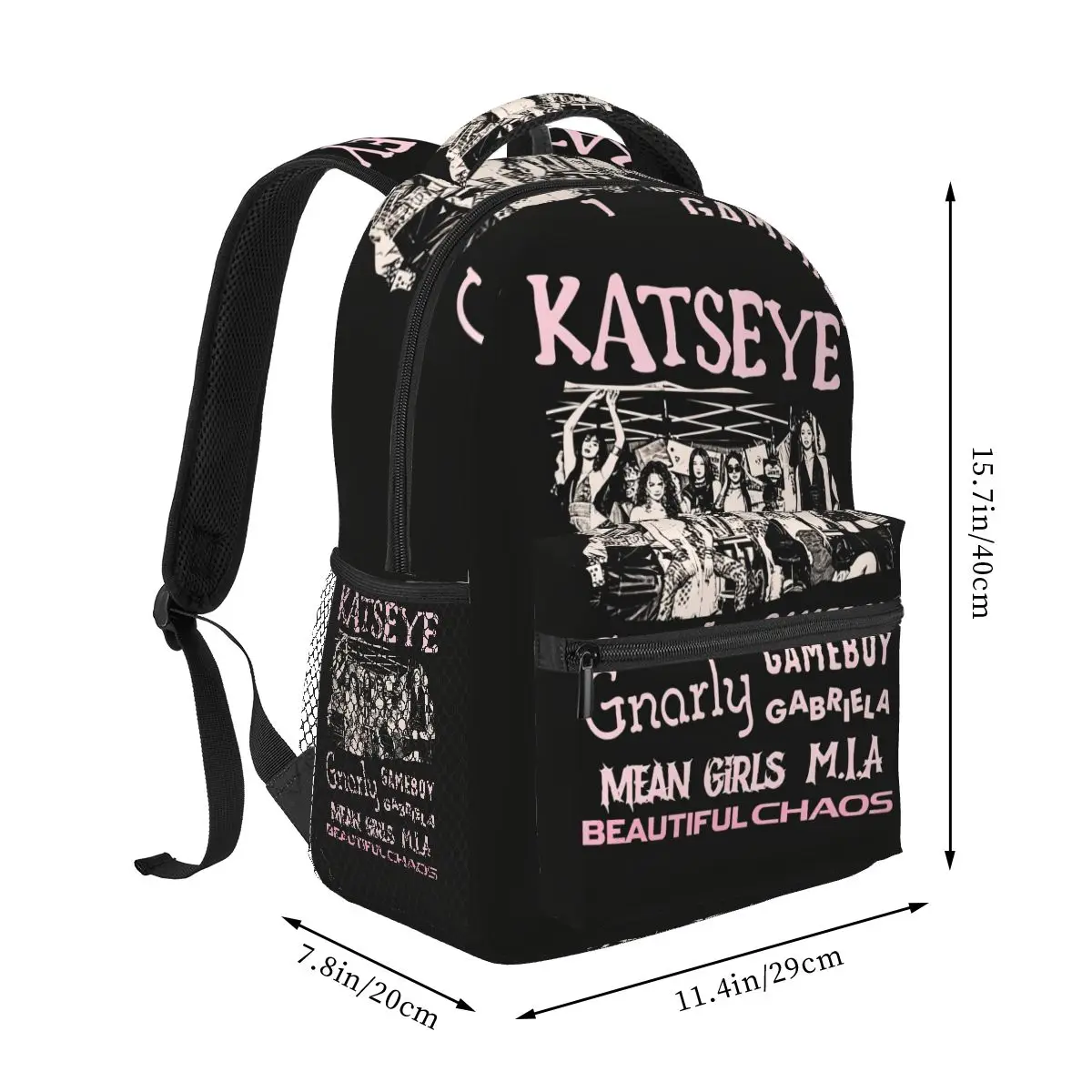 Retro Katseye Beautiful Chaos 1 Backpack Student Boys Girls BookBag Kids School Bag Laptop Shoulder Bags for Men Women