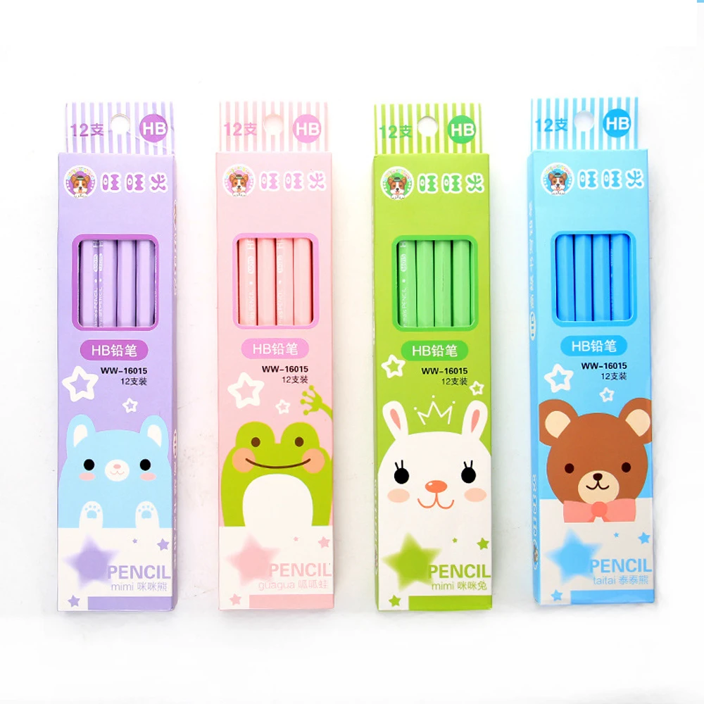 

8 Set Wooden Pencil Lead With Eraser Pencil Cartoon Sketch Children Drawing Pencil School Writing Stationery