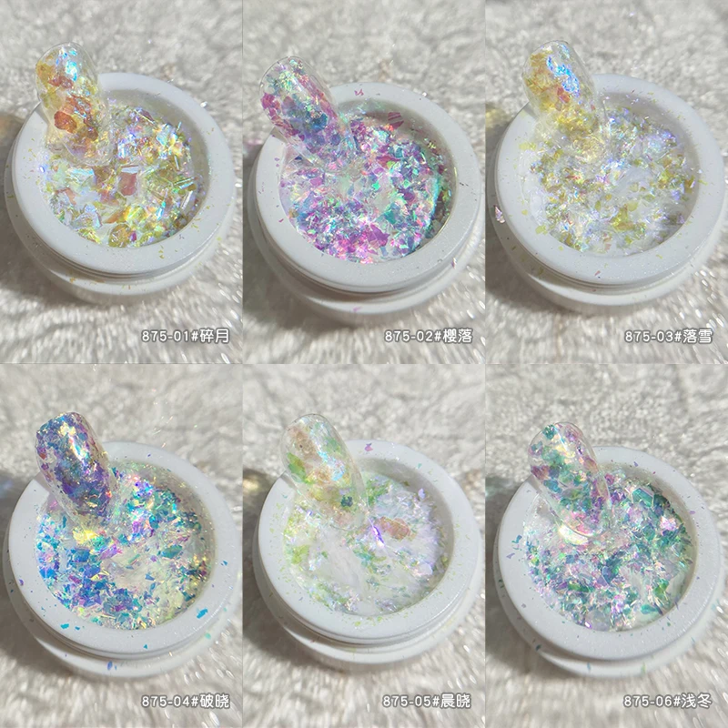 6Boxes  Aurora Opal Nail Chip Glitter Nails Accessories  Nail Decoration 3D Nail DIY Nails  Nail Salon