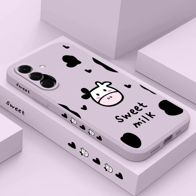 Cute Cow Phone Case For Samsung Galaxy A57 A37 A27 A17 A56 A36 A26 A16 A06 A55 A35 A25 A15 A05 A54 A34 A24 A14 A04 Cover