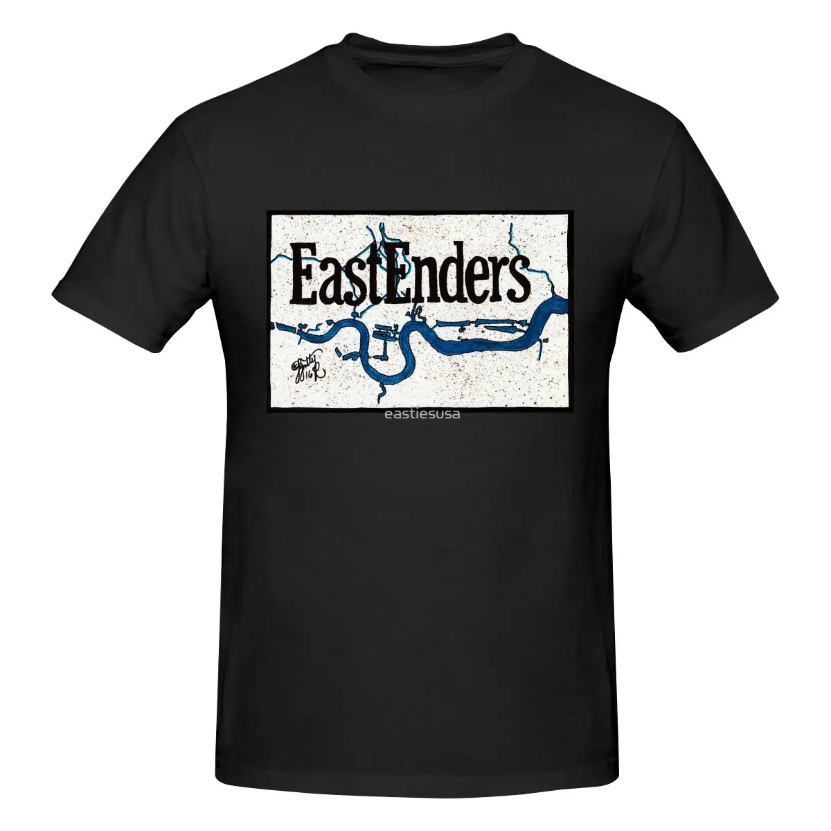 Funny EastEnder River Classic Men's T-shirt Printed Tops are loose and slim fit Women's T-shirts