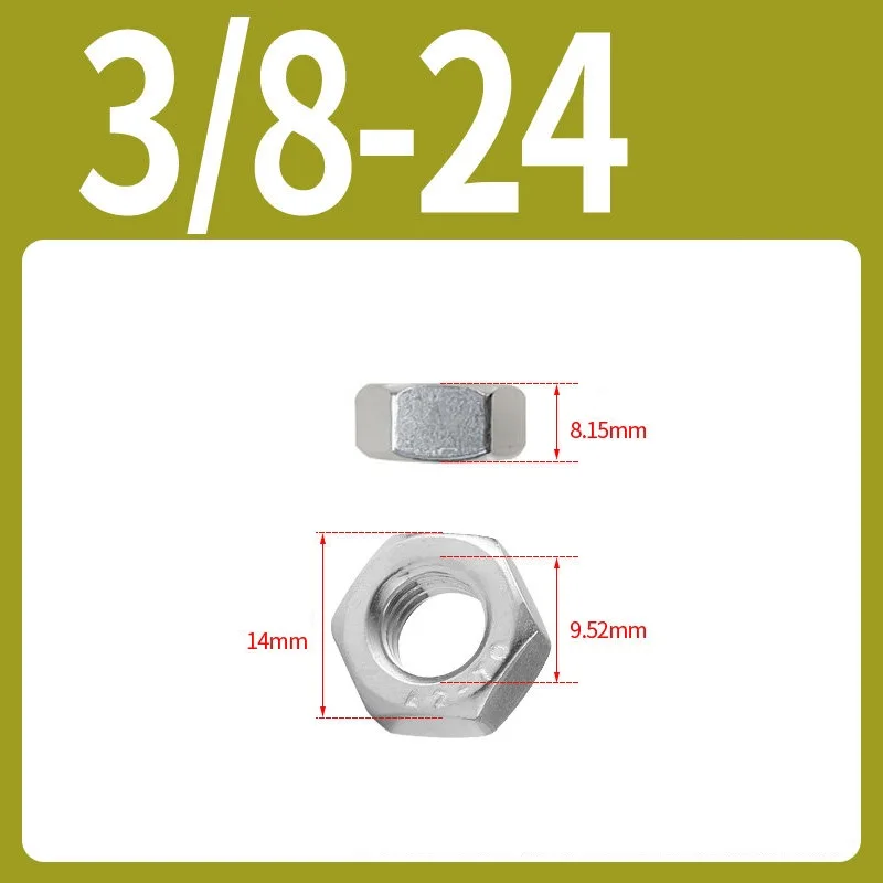 100pcs 3/8-24x7/8 A2-70 304 Stainless Steel External Outside Hexagon Head Screw Bolt