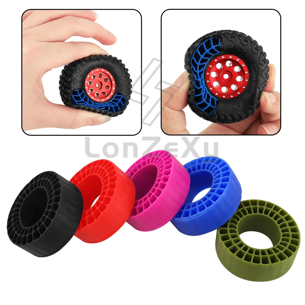 4PCS 1.0 Inch Honeycomb Silicone Tire Insert Waterproof Foam Liner For 1/18 TRX4M 1/24 SCX24 FCX24 RC Crawler Car 53*19.7mm