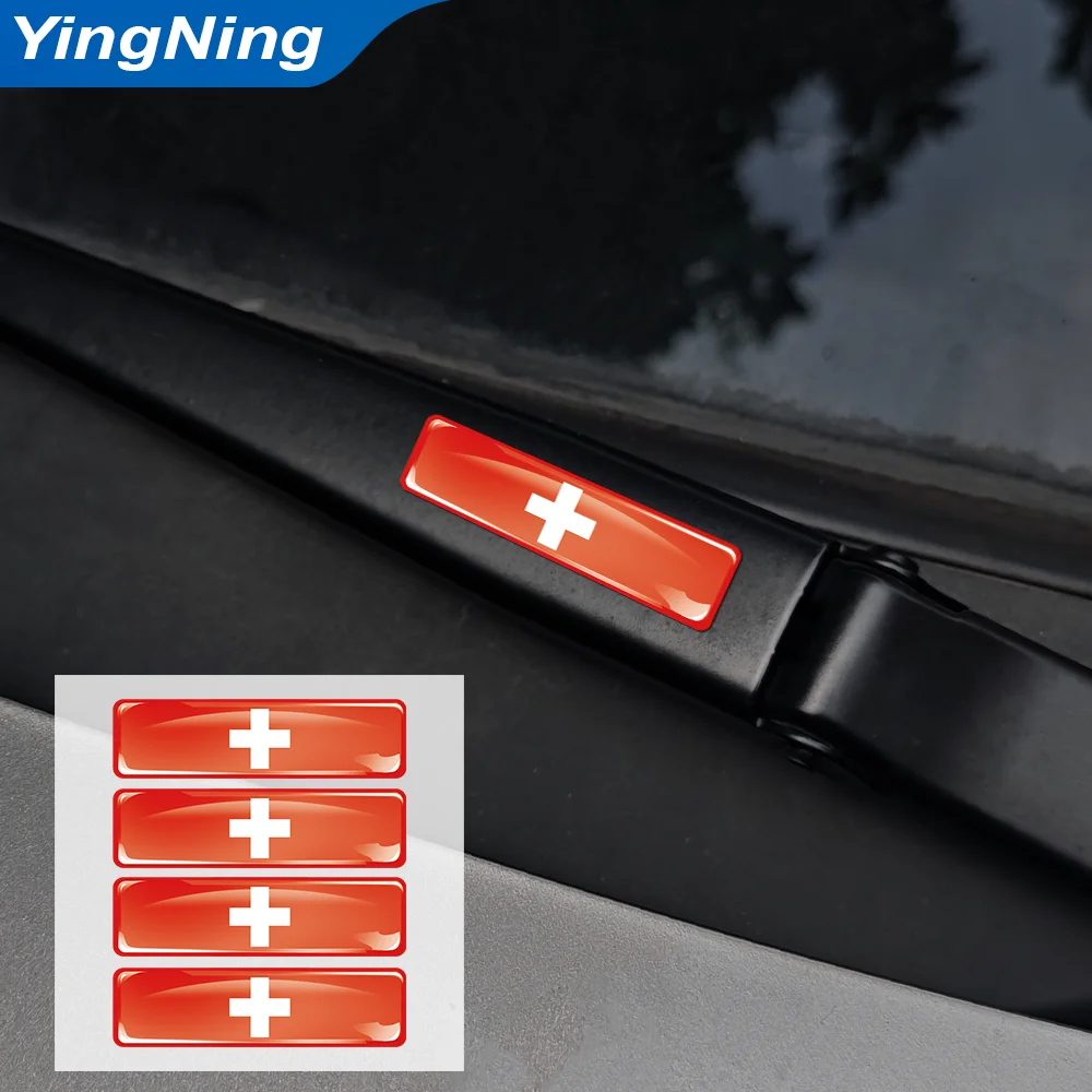 3D Resin Switzerland Flag Stickers Swiss Cross Car Emblem Decals for Mercedes BMW Audi VW Toyota Exterior Car DIY Accessories view 4