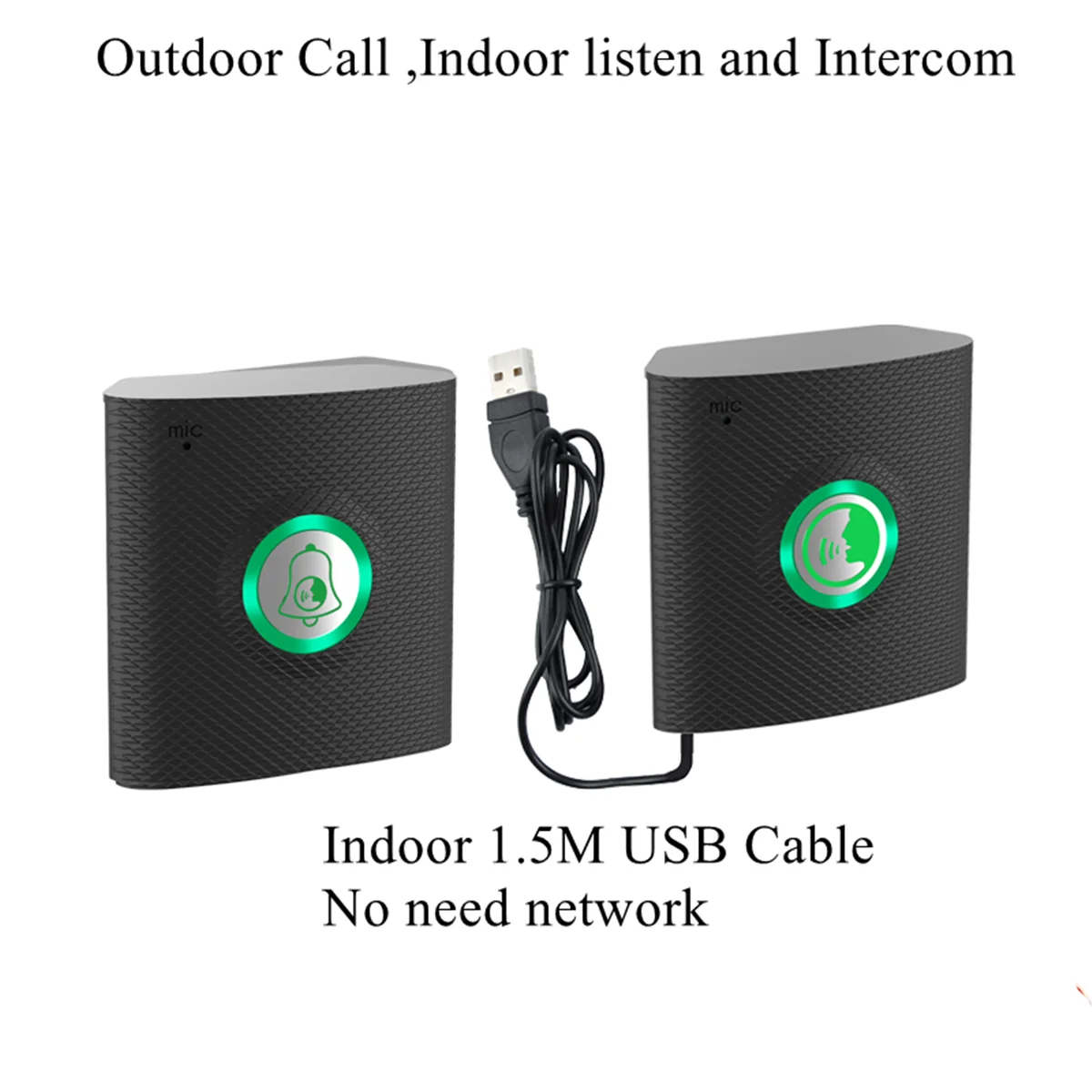 2.4Ghz Wireless Audio Intercom Handsfree Door Phone Two Way Voice Doorbell   Voice Sender&Reciever Walkie-talkie Dooring