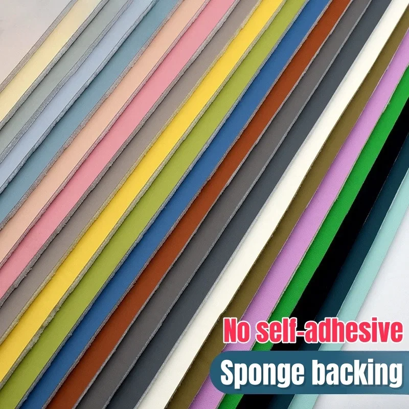 

High-Quality for DIY Car Upholstery Non-Adhesive Leather Fabric with Sponge Backing Easy To Cut for Sofa Chair Cushion Repair