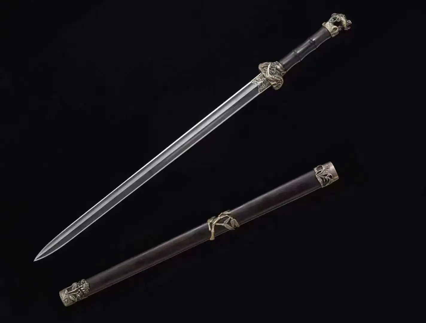 Gentleman Handmade Sword, Multi Refined Tile Twist Starry Cloud Pattern Steel Blade, Chinese Kungfu Wushu Weapon jian, Unsharpen