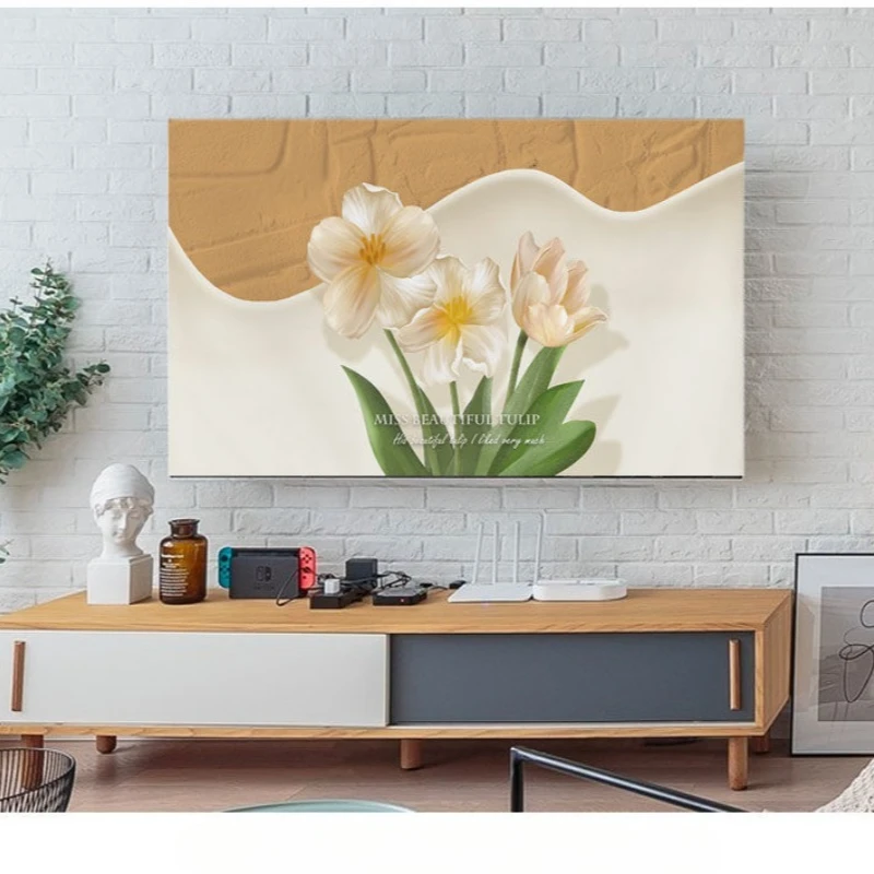 

TV Cover Aesthetic three-dimensional sense Household Hanging LCD TV Dust 24-75 Inch Living Room Decoration for Televisions