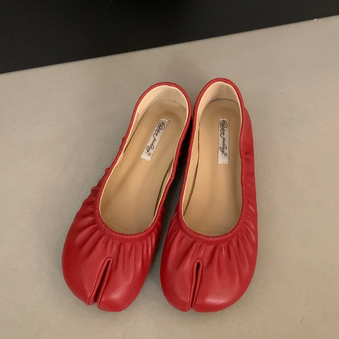 Bailamos Brand Split Toe Women Flat Shoes Women Casual Loafer Soft Moccasin Fashion Tabi Ninja Mary Jane single shoes Female Muj