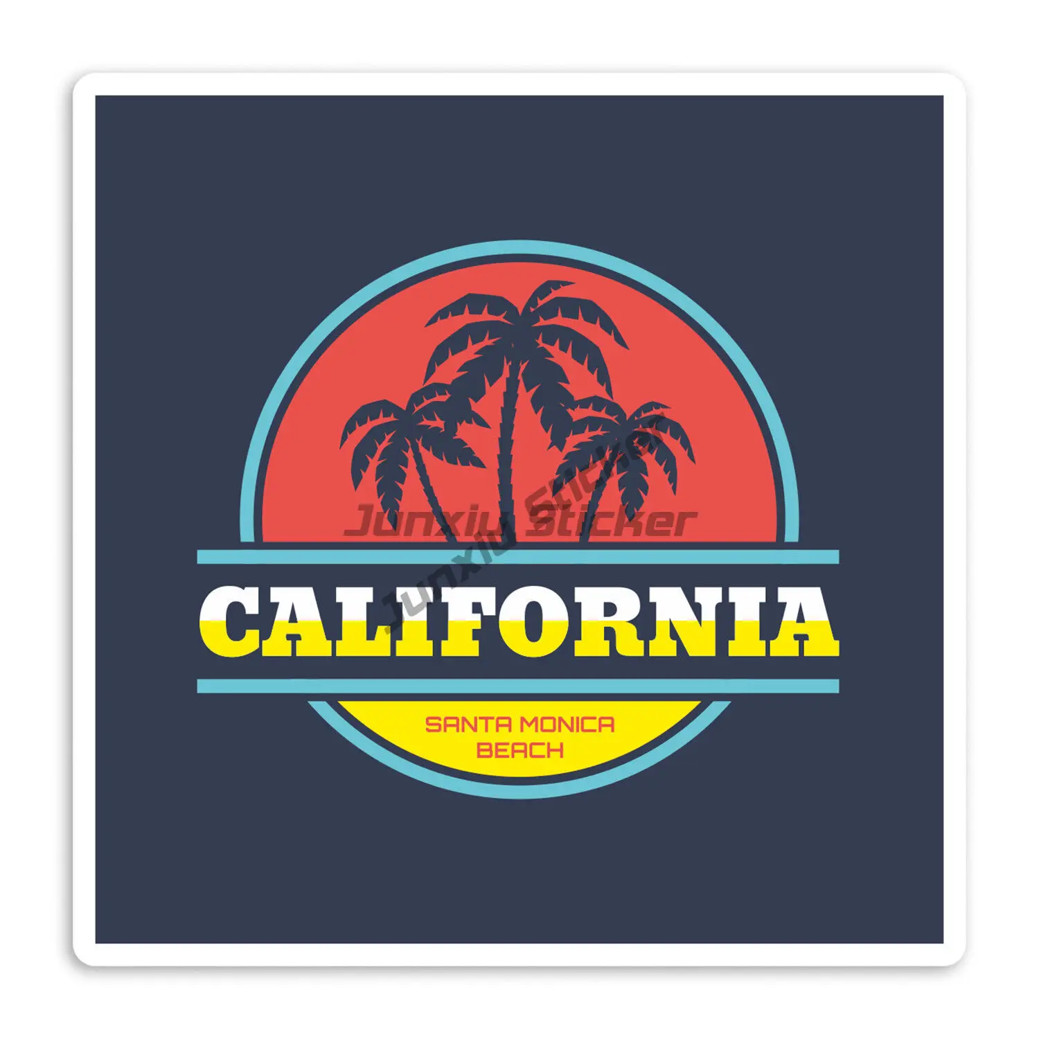 

Art Pattern California Santa Monica Vinyl Stickers - Beach Surf Surfer USA Window Truck Camper Guitar Car Body Refrigerator Wall