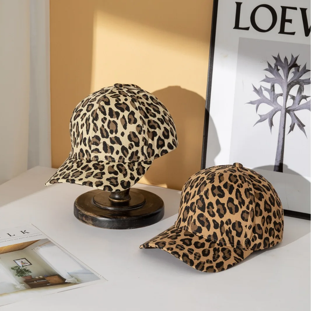 Baseball Caps for Women Leopard Print Baseball Hat Men Hip Hop Street Ponytail Messy Buns Outdoor Sport Hats