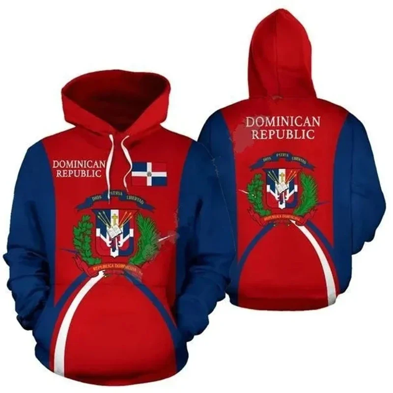 Dominican Republic Flag 3D Printed Graphic Hoodies Men's Women's Chilren Streetwear Sweatshirt Breathable Comfortable Hooded Top