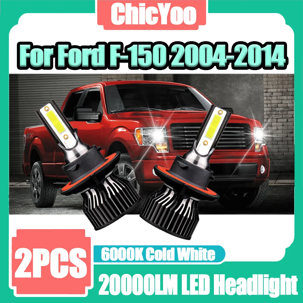 

2 шт., 6000K, супербелые, 120 Вт, турбо-лампы для авто, 20000 лм, светодиодные лампы для фар, автомобильные фонари, Plug and Play, 12 В, для Ford F-150 2004-2014 гг.