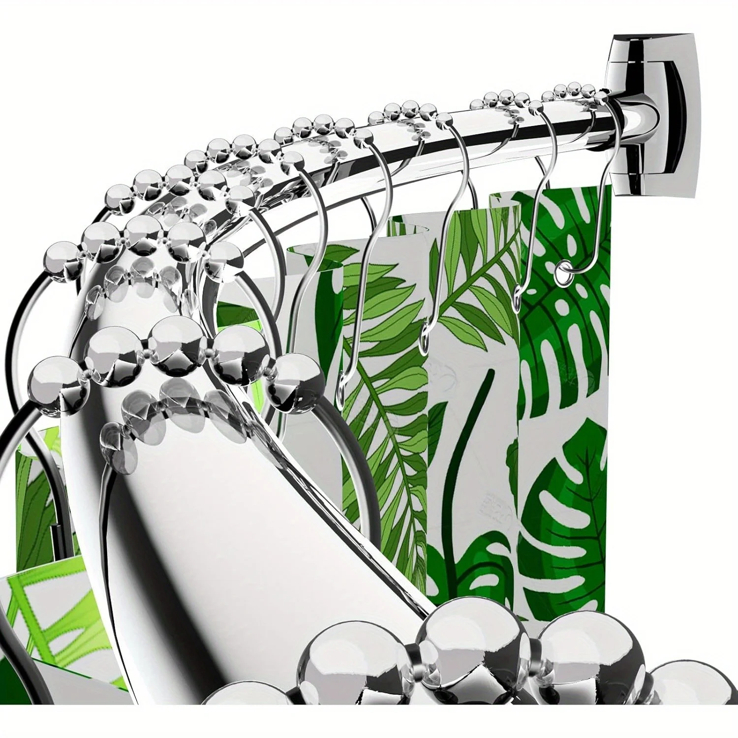 

Curved Shower Curtain Rod - Adjustable 43-72 Inches, Rustproof Aluminum, Elegant Brush Nickel Finish