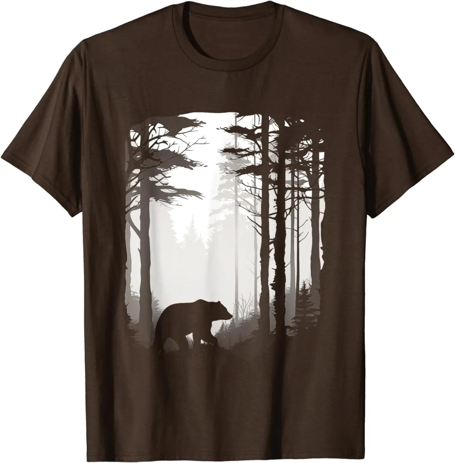

Graphic Bear Forest Wildlife Silhouette Mist Wilderness T-Shirt