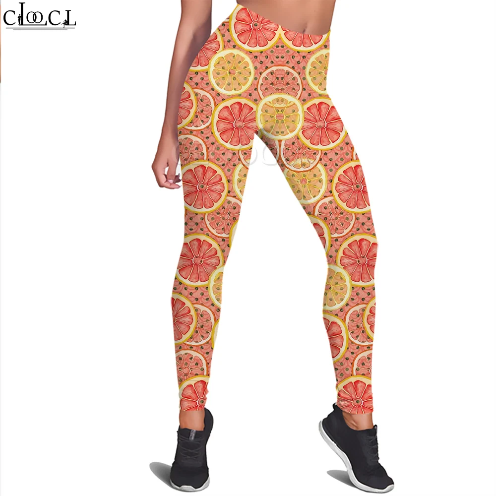 CLOOCL Women Legging Vintage Lemon Orange Print 3D Legging Fashion Hgih Waist Elasticity Yoga Pants Sports Fitness Pants