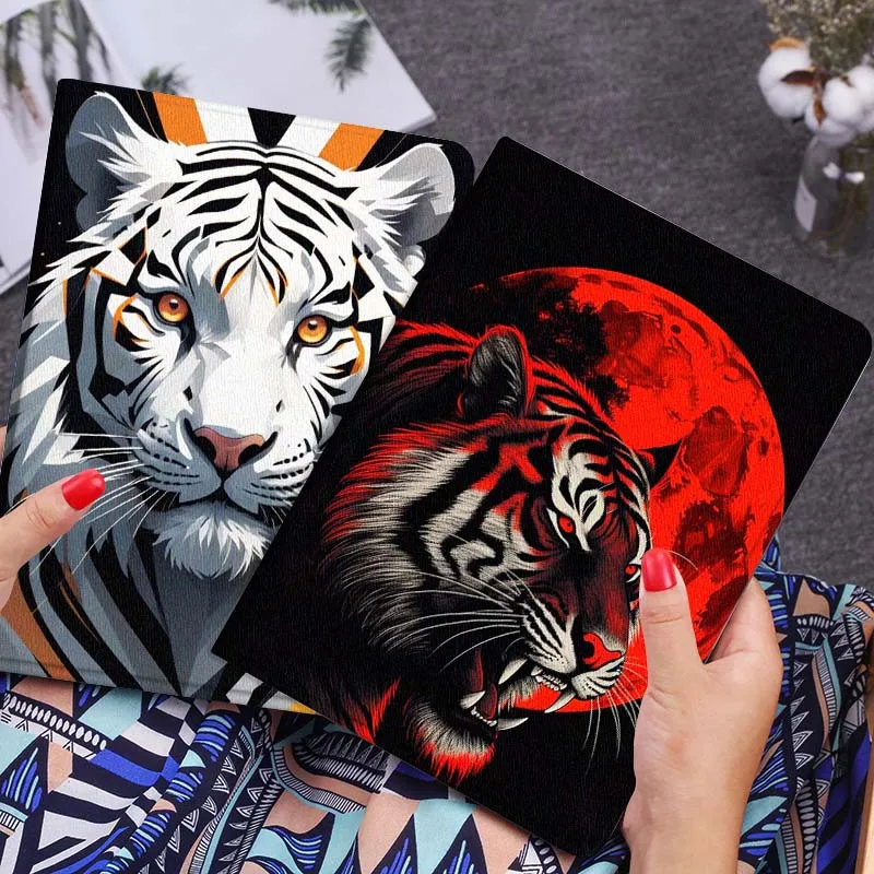 

Red Moon Tiger Head Gift Tablet Case For Lenovo Xiaoxin Legion Pad Tab Pro GT Y700 Gen4 2 11 P11 M10 K10 3rd Plus Gen