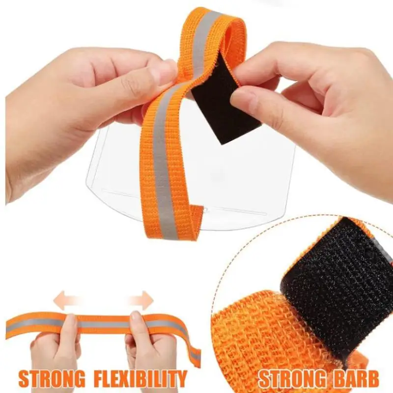 Plastik-Kartenhalter Reflektierendes Armband Ausweiskartenhalter Verstellbares ID-Armband Elastisches Armband ID-Ausweishalter – Detail 5
