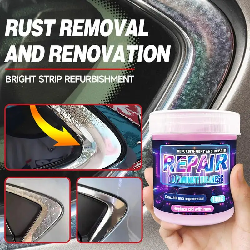 Chrome Cleaner And Polish 140g Metal Polish Cream Metal Polishing Paste Restorer Car Plating Refurbishment Paste Vehicle