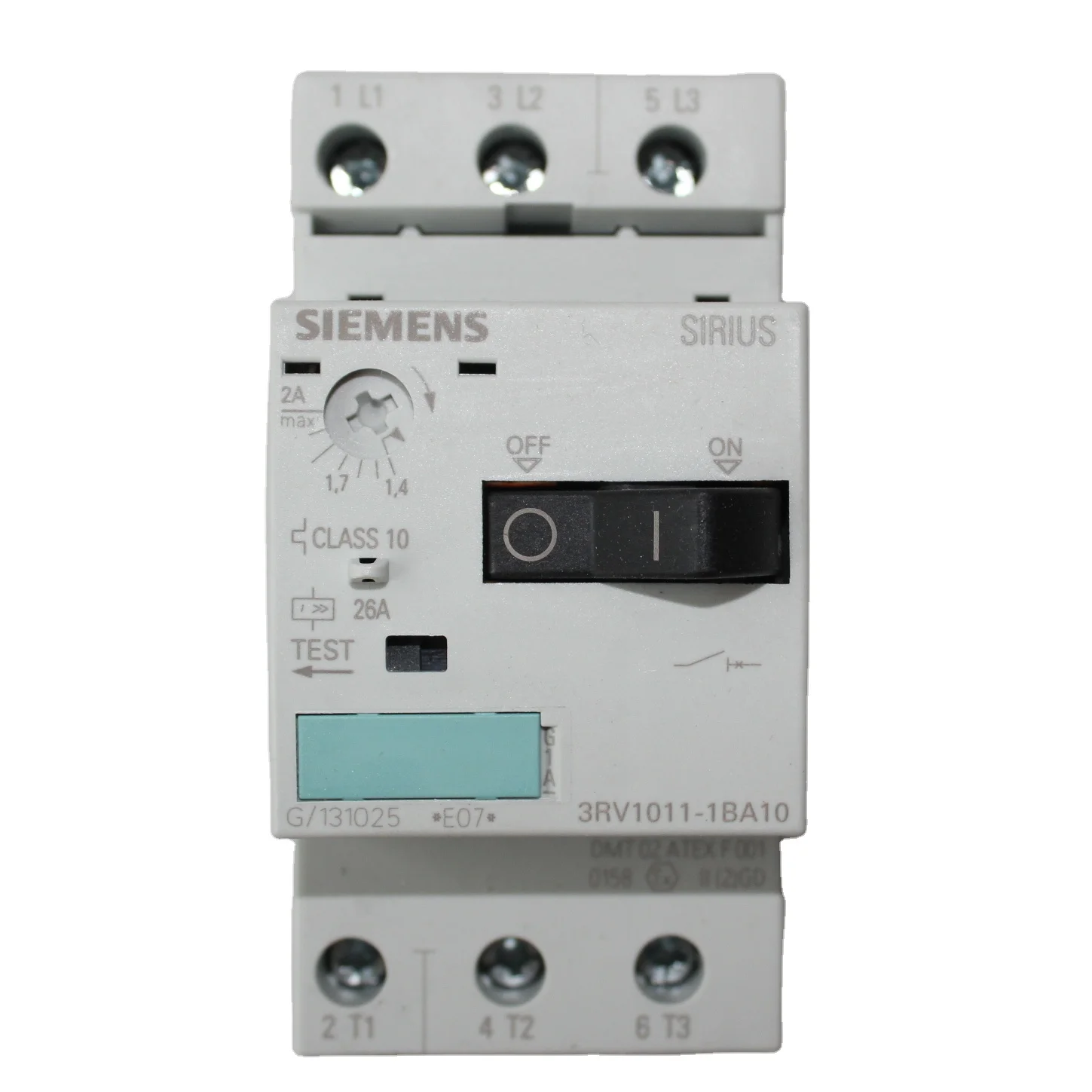 

3RV6 series Motor overload and short circuit protection 3RV6011 Motor circuit breaker 3RV6011 0.11-0.16A 0.14-0.2A 0.18-0.25A to
