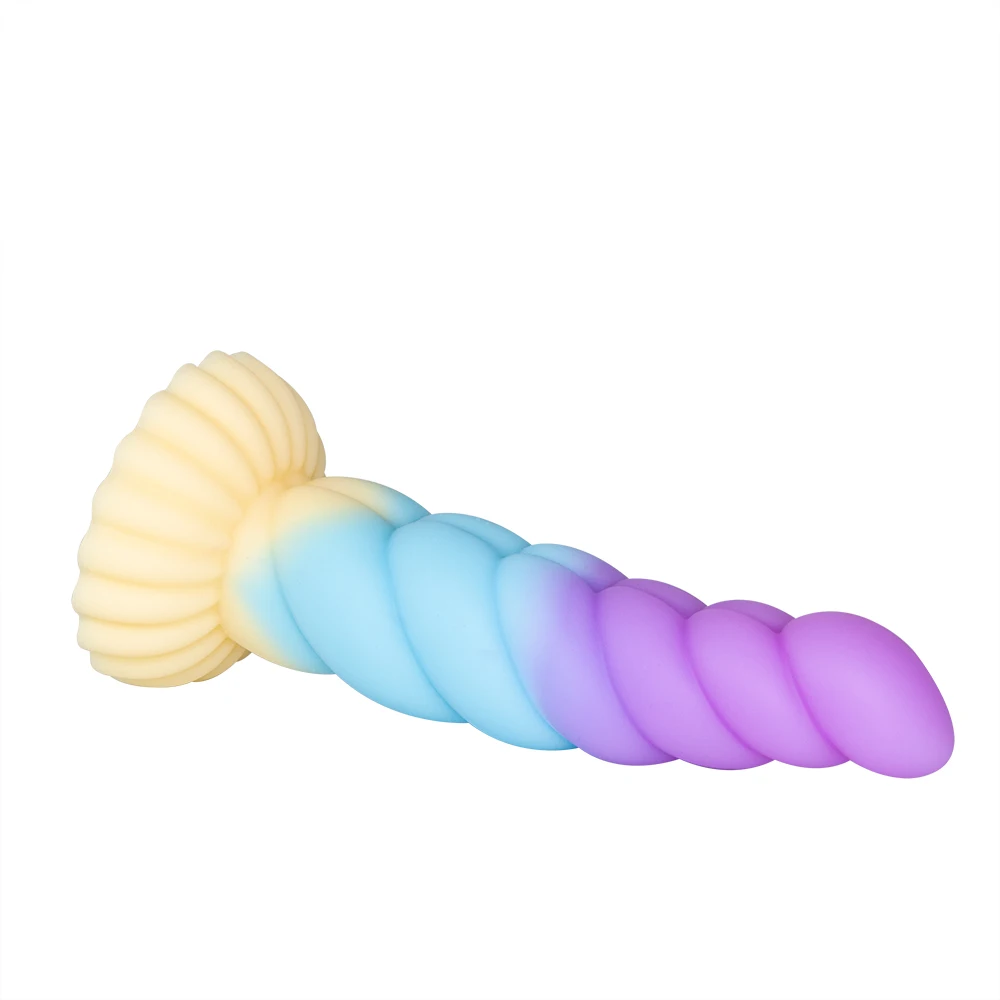 Glow in Dark Liquid Silicone Realistic Dildo Anal Butt Plug Strong Suction Cup Hands Free G Spot Massager