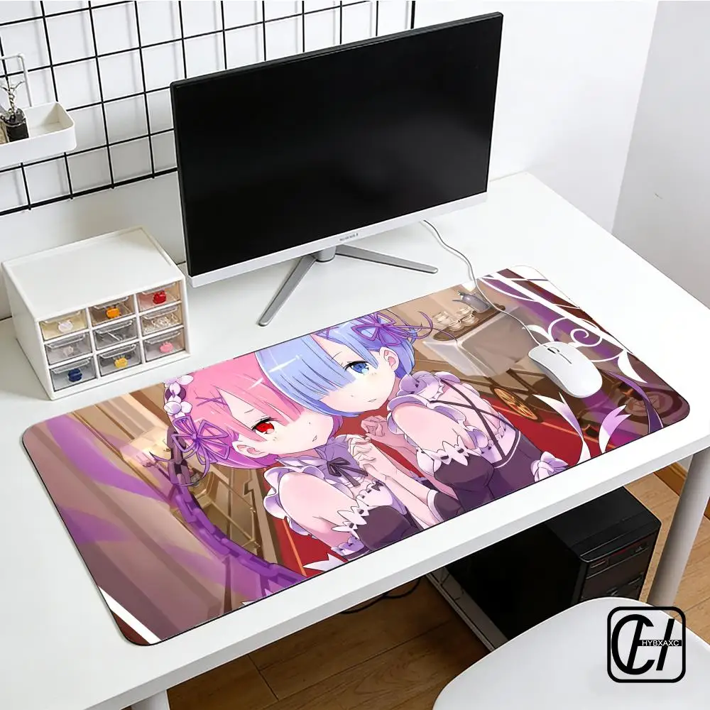Re Z-Zero Starting Life in A-Another World Rem Ram Mouse Pad E-sports Gaming Oversize Personalized Desk Pad Keyboard Pad HYBXXC