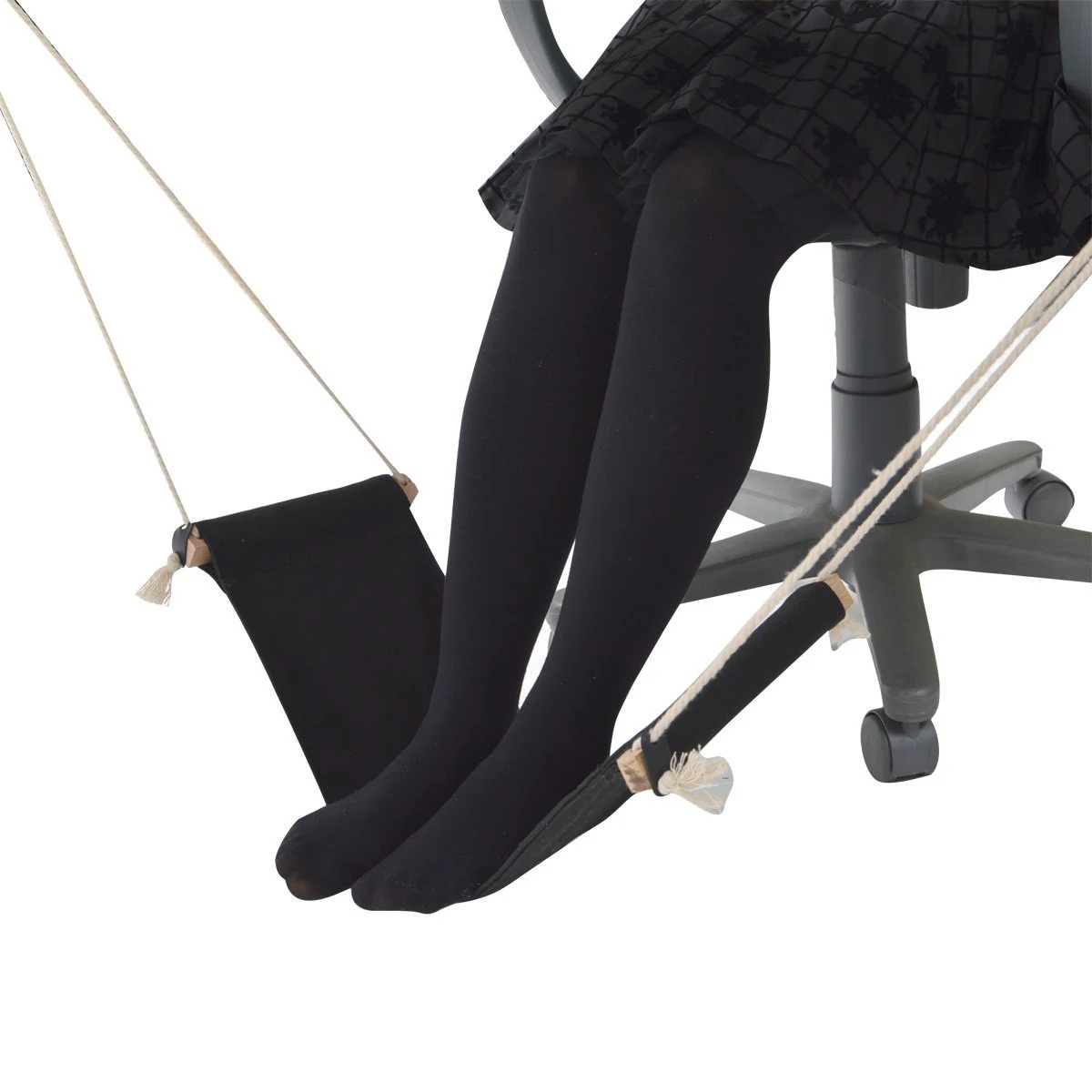 

Adjustable Mini Desk Foot Hammock Under Desk Foot Rest Stand Comfortable for Long Time Sitting Black Office Hammock