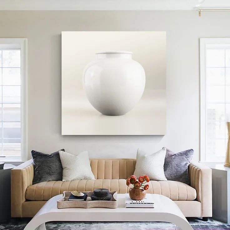 

Modern simple living room decoration cream wind decorative painting background wall mural hotel poster hanging painting