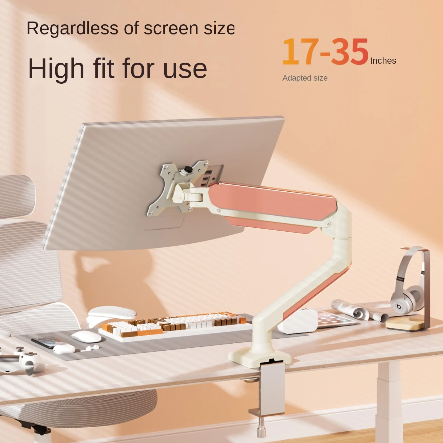 

HILLPORT 17-35 "Настольный монитор, держатель кронштейна, газовая пружина, полное крепление Soport, ЖК-светодиодное крепление для телевизора, подставка для ПК, розовый M1